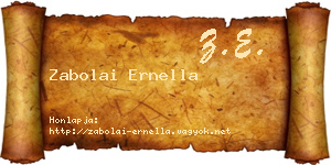 Zabolai Ernella névjegykártya